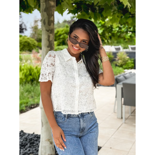 Crop chemise Paolla - Blanc