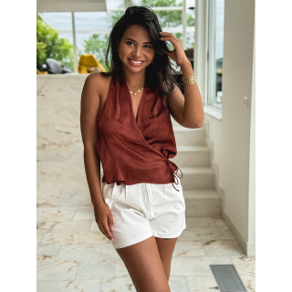 Blouse cache coeur Salomé - Brique
