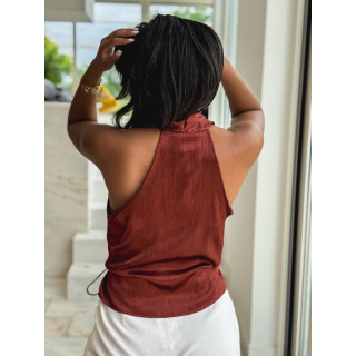 Blouse cache coeur Salomé - Brique