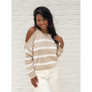 Pull ligné Mounia - Beige