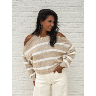 Pull ligné Mounia - Beige