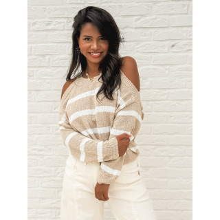 Pull ligné Mounia - Beige