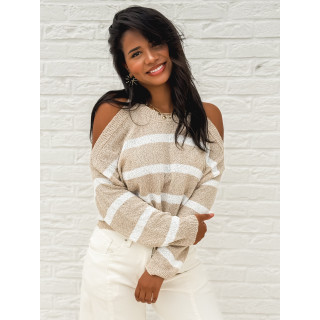 Pull ligné Mounia - Beige