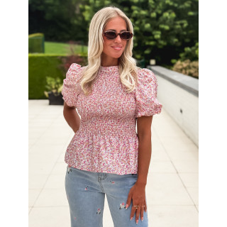 Blouse à fleurs Kezia - Rose