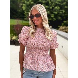 Blouse à fleurs Kezia - Rose
