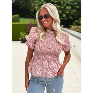Blouse à fleurs Kezia - Rose