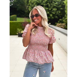 Blouse à fleurs Kezia - Rose
