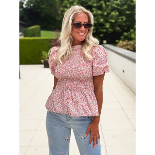 Blouse à fleurs Kezia - Rose