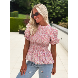 Blouse à fleurs Kezia - Rose
