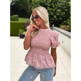Blouse à fleurs Kezia - Rose
