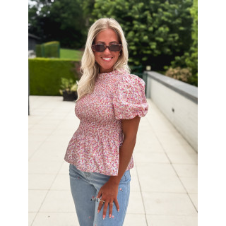 Blouse à fleurs Kezia - Rose