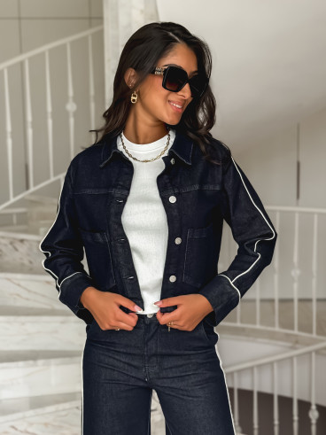 Veste courte en jeans Haelyn - Bleu foncé Veste courte en jeans Haelyn - Bleu foncé