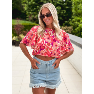 Blouse à motifs Ari - Fuchsia
