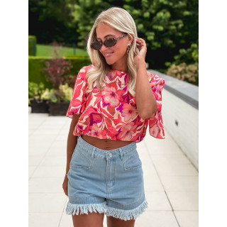 Blouse à motifs Ari - Fuchsia