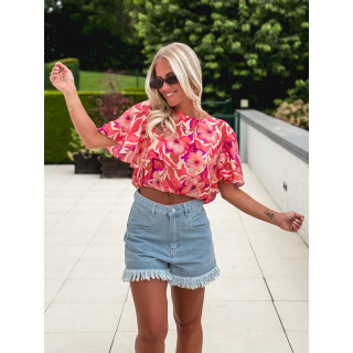 Blouse à motifs Ari - Fuchsia