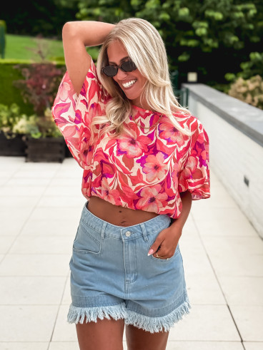 Blouse à motifs Ari - Fuchsia