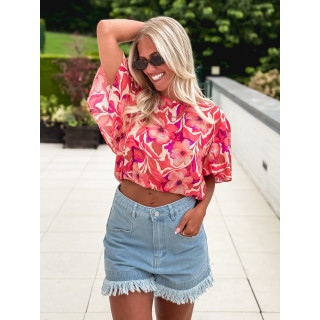 Blouse à motifs Ari - Fuchsia