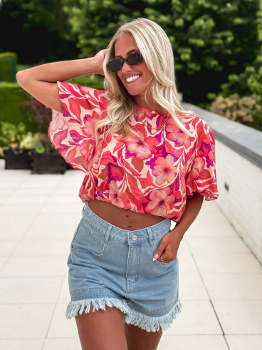 Blouse à motifs Ari - Fuchsia