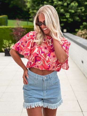 Blouse à motifs Ari - Fuchsia