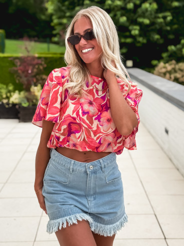 Blouse à motifs Ari - Fuchsia