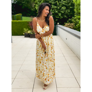 Robe longue à motifs Elzoria - Jaune