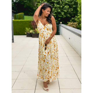 Robe longue à motifs Elzoria - Jaune