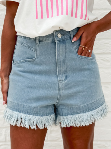 Short en jeans Petula - Bleu