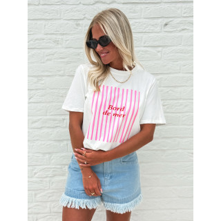 T-shirt "Bord de mer" - Blanc/Rose