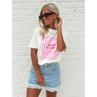 T-shirt "Bord de mer" - Blanc/Rose