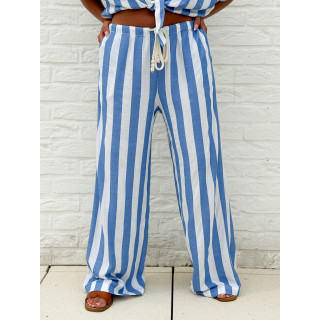 Pantalon ligné Mirelle - Bleu