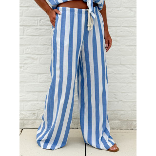 Pantalon ligné Mirelle - Bleu