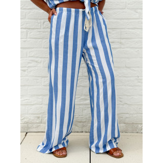 Pantalon ligné Mirelle - Bleu