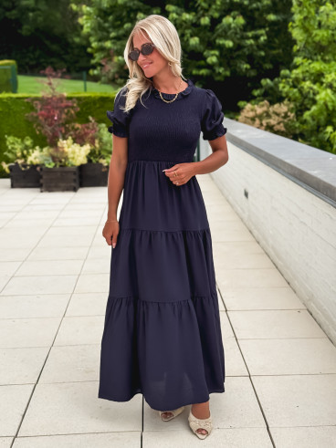 Robe longue Ismène - Bleu marine