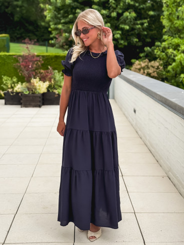 Robe longue Ismène - Bleu marine