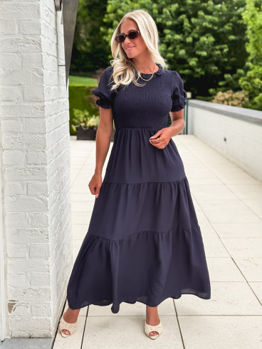Robe longue Ismène - Bleu marine