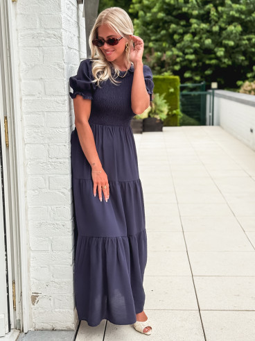 Robe longue Ismène - Bleu marine