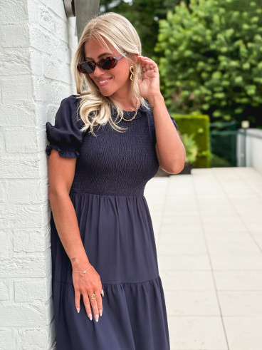 Robe longue Ismène - Bleu marine