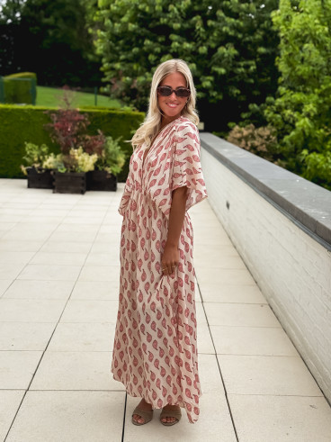 Robe longue à motifs Laïka - Rose Robe longue à motifs Laïka - Rose