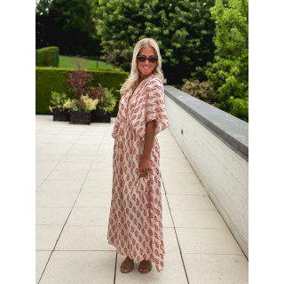 Robe longue à motifs Laïka - Rose