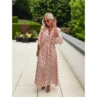 Robe longue à motifs Laïka - Rose