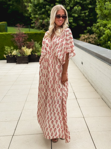 Robe longue à motifs Laïka - Rose Robe longue à motifs Laïka - Rose