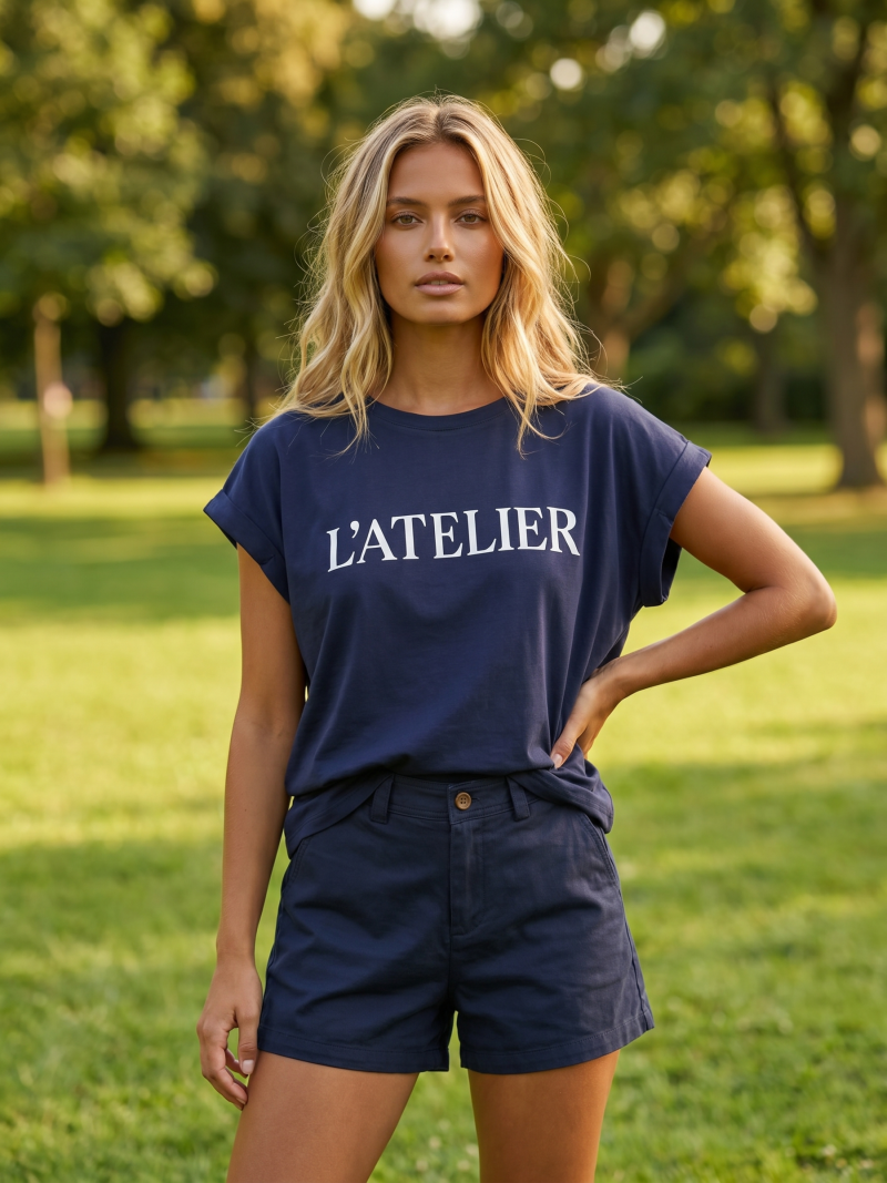 T-shirt "L'atelier" - Bleu marine