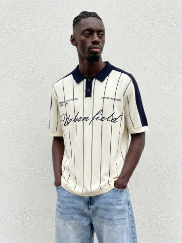 Polo "Urban Field" - Ecru/Bleu marine