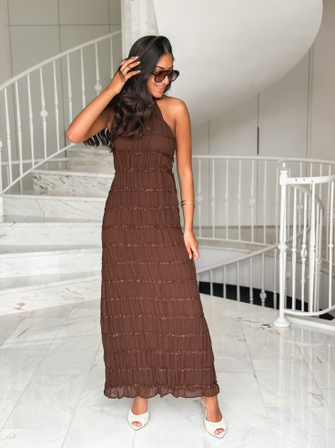 Robe longue Katell - Chocolat