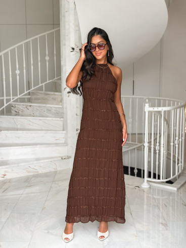Robe longue Katell - Chocolat