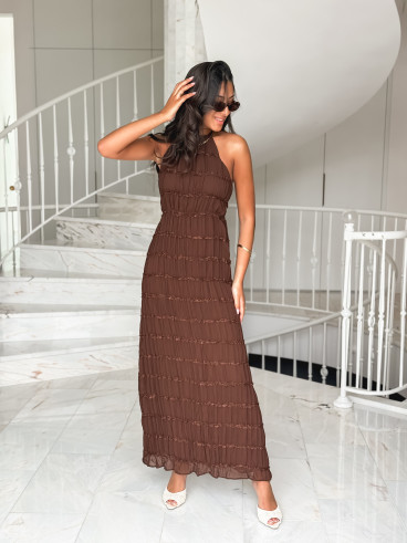 Robe longue Katell - Chocolat