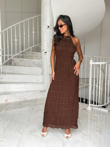 Robe longue Katell - Chocolat