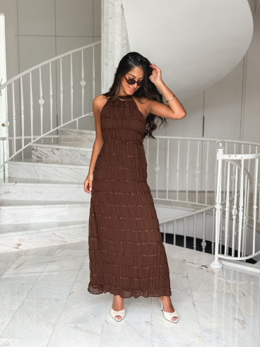 Robe longue Katell - Chocolat