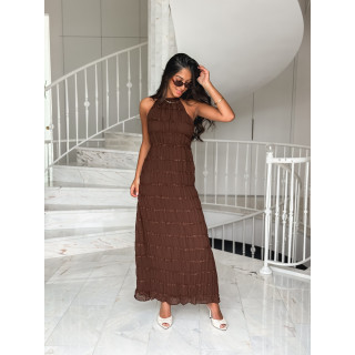 Robe longue Katell - Chocolat