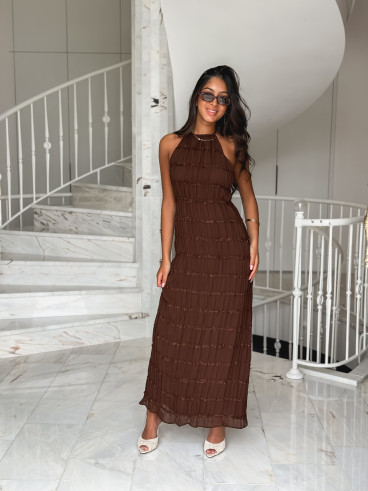 Robe longue Katell - Chocolat